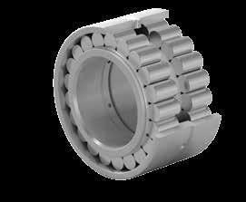Two-row tapere roller bearing configuration provies high ynamic an static raial loa capacity together with thrust capacity.