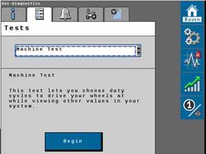 CHAPTER 10 FIGURE 11. Machine Test Screen 1. Select Begin. 2.