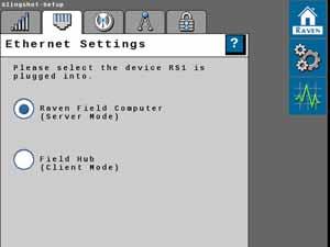 CHAPTER 11 ETHERNET SETTINGS FIGURE 15. Ethernet Settings Screen There are two selectable modes for the Ethernet connection in the RS1 unit.