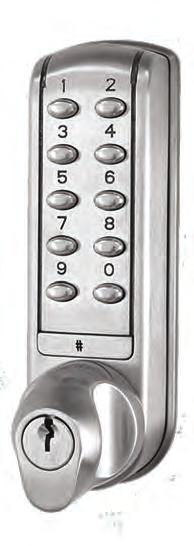 codes 60mm or remote unlocking --Non-handed --PVD weather resistant finish 9365 Features Lock type Power Finish Warranty Door thickness Activation --Manually programmable --Legge 995 2 x AAA Brushed