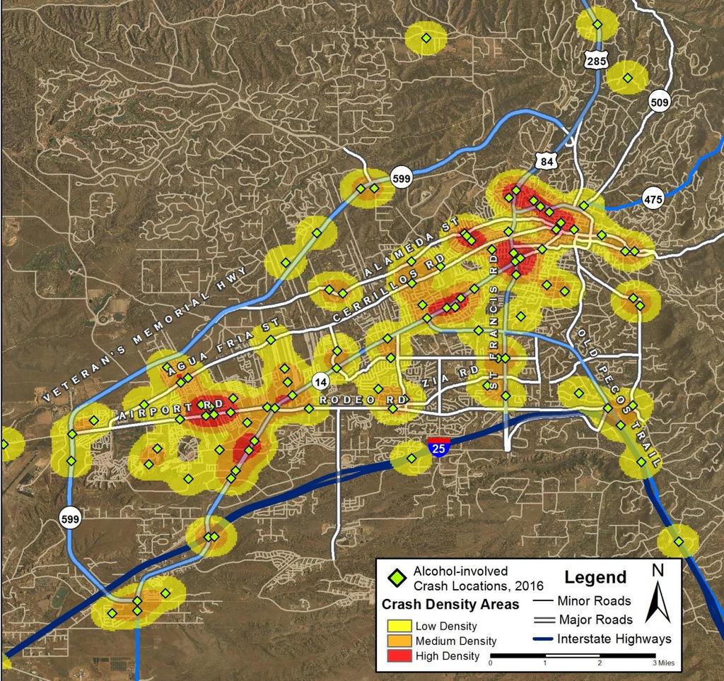 Appendix Maps Map 20: Density of Alcohol-involved in Santa Fe, New