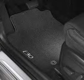 covering of hard-wearing needle felt. Madeto-measure and featuring the i30 logo in the driver s mat, these mats are held in place with fixing points and anti-slip backing.