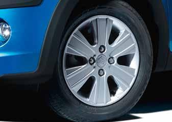 ALLOY WHEELS PLUTO alloy wheel, silver finish 6-spoke design, 5J x 14, silver finish, supplied with Suzuki logo centre cap.