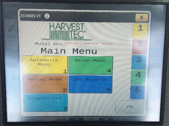 If Harvest Tec is powered up correctly and active on the ISOBUS, the icon labeled Forage, Harvest Tec, Inc.