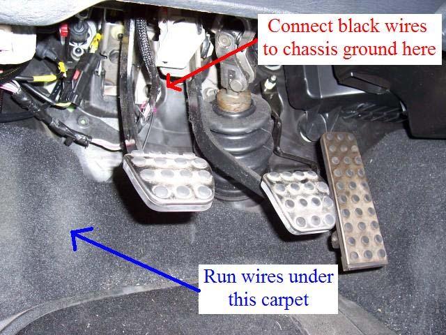 There is a large rubber grommet that runs through the firewall that is located in the driver side rear corner of the engine bay.