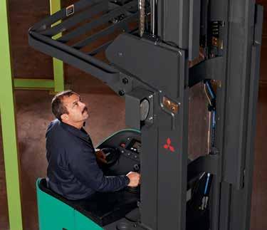 security during turns Electronic power steering makes maneuvering in and out of aisles easy, while allowing the operator to experience less fatigue throughout the day.