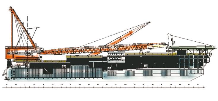 90 tons (m) @ 30 m trim +/- 2 deg; heel +/- 3 deg 1 HAGGLUNDS hydraulic crane Lifting capacity: 10 tons (m) at 22 m radius MECHANICAL WORKSHOP Total area: 120 sq.