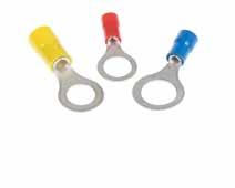 Cable Lugs & Connectors Pre-Insulated Terminals Ring Terminals Pre-insulated halogen free ring type terminal with funnel entry Part number Colour Hole Size RF-M Red 3, 3.5, 4, 5, 6, 8, 10, 12mm 0.