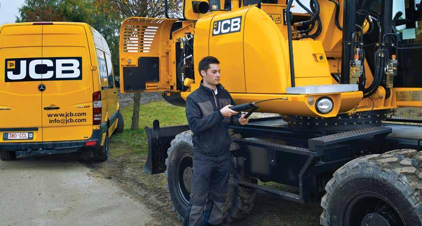 day. 6 JCB JS175W bonnets open and close easily with gas-assisted cylinders,