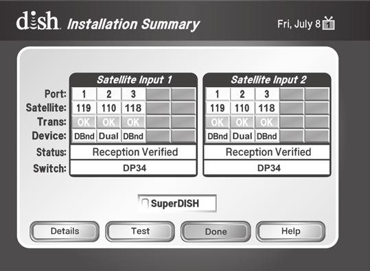 DISH 1000+ Installation Summary Figure 19. DISH 500+ Installation Summary Figure 20. DISH 1000+ Installation Summary Figure 21. DISH 500+ Installation Summary Figure 22.