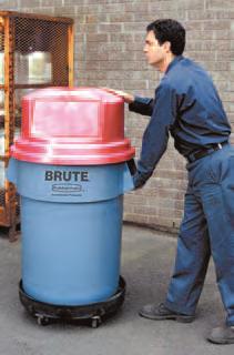 WASTE CONTAINERS ROUND BRUTE CONTAINERS Extra strong polyethylene construction withstands bumps and kicks; will not rust, chip or peel Nest for easy storage and clean easily due to seamless