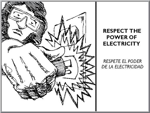 RESPECT THE POWER OF ELECTRICITY Electricity is a strong invisible force that gives power to machinery, lights, heaters, air conditioners, and many other forms of equipment that we have come to