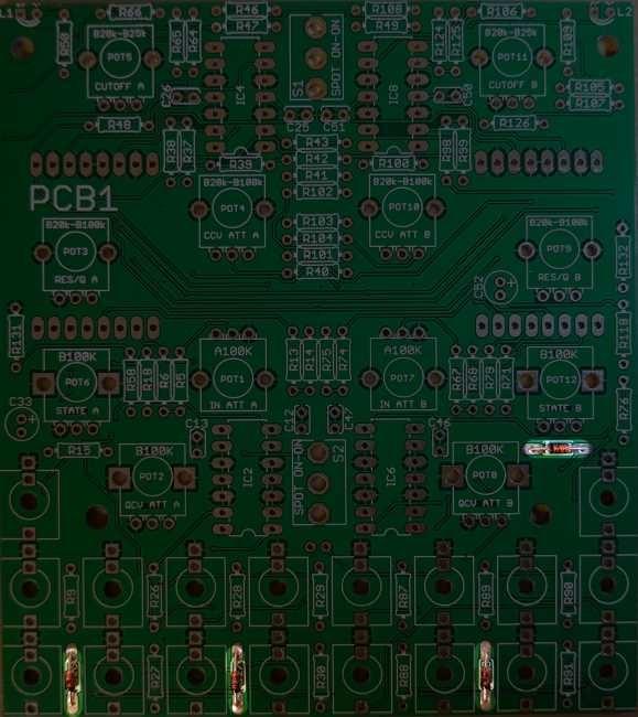 Leave PCB2 on the side. Now it's time for PCB1. Step 13 Solder small diodes.