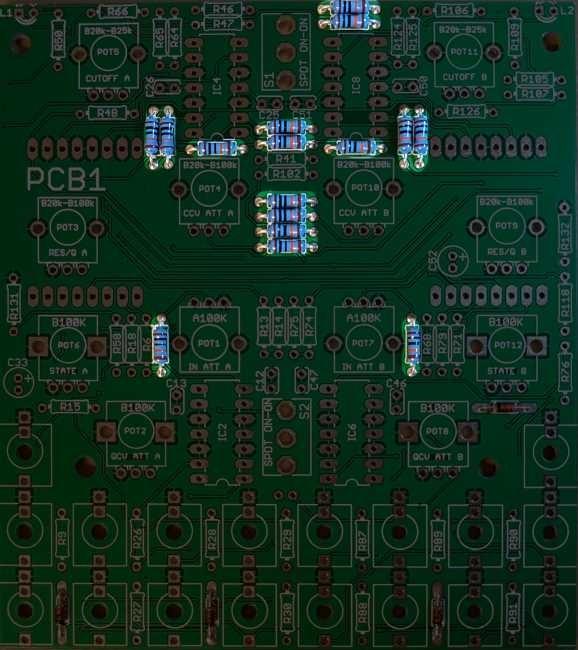 the silkscreen. D16, D17, D18, D19 1N4148 4pcs Step 14 Solder resistors.