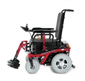 Infinitely variable, the seat unit of this powerchair can be raised up to