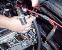 Wrap threads with Teflon tape or equivalent to prevent coolant leaks! Use 5/8 heater hose (cut to approx. 25.