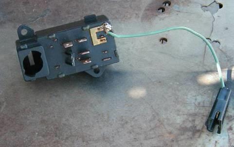 There are two different intermittent switches for the 1979-1981 models; a three wire, seen on the previous page, and a single wire, seen below.