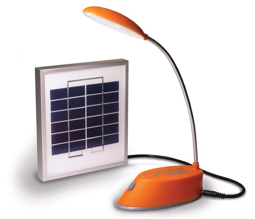 Solar Lamp and Panel Phone Charger The award winning Barefoot Firefly portable solar lamp has undergone technical improvements to improve the durability and longevity of the product.