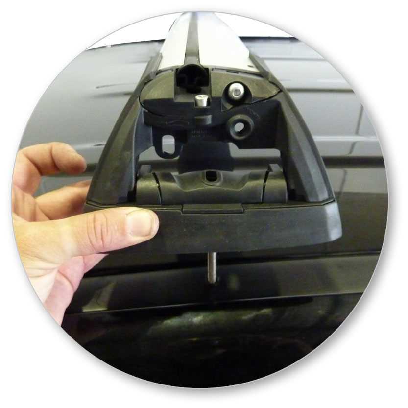 Clamps directly to edge of roof under the doors, pin locates in hole on vehicle Please
