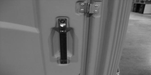Install Outside Door Handle: Install Front Hasps: Install Door Closure/Door closure cover: 43) Rivet handle PN 16807 on outside of door.