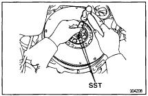(b) Using SST, remove the pilot bearing.