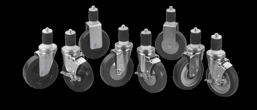 Medium Duty Stem Casters C23 SERIES MEDIUM DUTY and RIGID STEM CASTERS FOR 1, 1-1/, 1-1/2, 1-5/8 & 2 (25, 32, 38, 40 & 51mm) SQUARE TUBING and 1-1/ PIPE CAPACITIES OF 155, 200, 250 and 300 lbs (70,