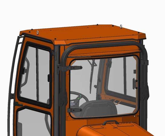 P. 3 of 14 KEY FEATURES OF THE F5206 CAB: Heavy-Duty Pantograph Wiper system included Two (2) 8-LED Front Work Lights included Large outer grab handles