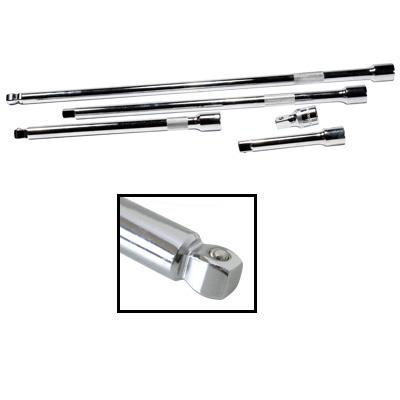 EXTENSION BAR Strong, chrome plated steel drive extensions. Extends ratchet from fastener for more freedom of ratchet movement. 1/2" x 50, 125, 250, 375, 500mm. OT-243A 1/2" DR.