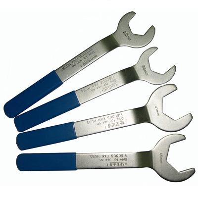OT-283 4PC FAN HUB WRENCH SET 32mm Open end x 270 mm length for reaction of the visco-cuppling driver on BMW and FORD.