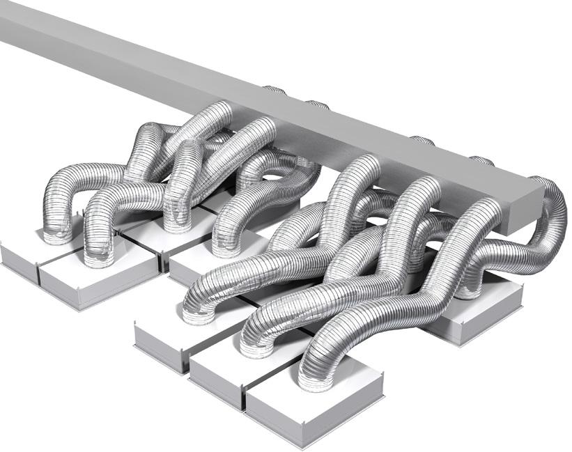 SIMPLIFIED INSTALLATION AND DUCTWORK + + The common plenum design requires fewer duct connections, resulting in considerable installation savings.