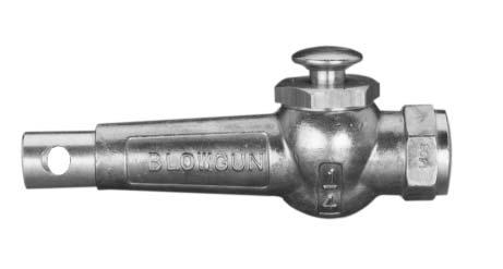 Button Type Brass Blow Gun These general purpose blow guns are ideal for almost any cleaning purpose. Their drop forged brass bodies provide strength and long life. Corrosion resistant parts.