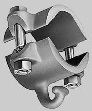 1 Clamp for bridle-and-pulley suspension or fixing rope for 2 GRP rods/tubes with Ø 5 kn