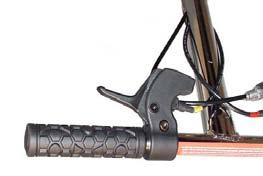 brake lever, and on some models, the kickstand, indicator light and on/off switch.