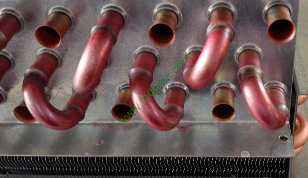 Evaporator product finishing Copper tube flaring depth and welding quality showing