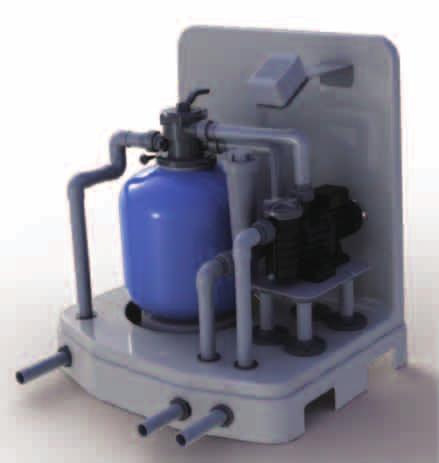 SAND FILTER Combo Pack for Above Ground Housing NEW Three pieces of housing that holds and covers pre-assembled filtering equipments : a bobbin wounded sand filter with top mounted multi-port valve,
