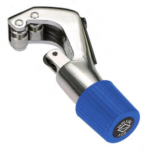 Imperial s unique design eliminates spiraling for clean right angle cuts. One-piece screw-type axle for easy access to the cutting wheel no clip to lose or replace.