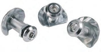 K0527 Compression latches with stepped cam Ø32 Housing, actuator, nut and cam die-cast zinc. Flat seal rubber. 6 Housing, actuator, nut and cam, chrome-plated. S Compression latch K0527.