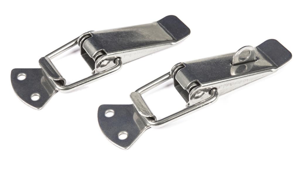 Model 03 ML Stainless Steel Sprung Toggle Latch Stainless steel sprung toggle latch with or without hole for lock. omplete with catchplate. Stainless steel 304 inish Natural H Part No.