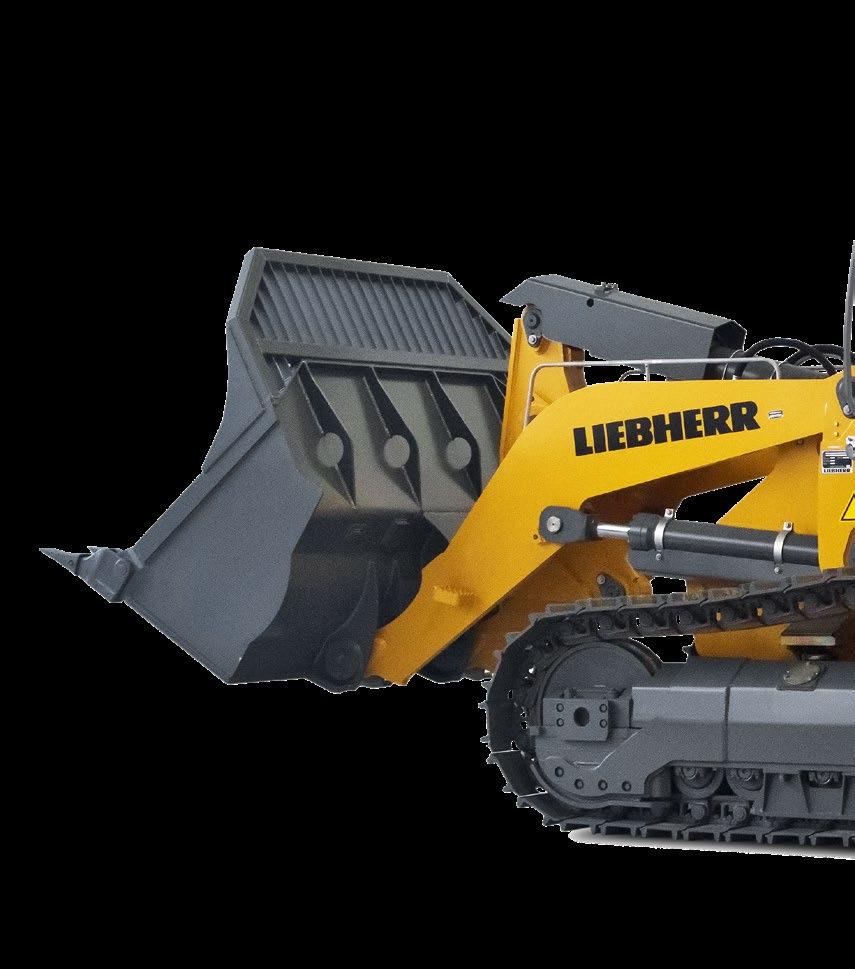 Crawler Loaders Overview Durably Designed Equipment Heavy duty tilt cylinder guard protects against falling parts Lift cylinder line guard for best protection of hydraulic