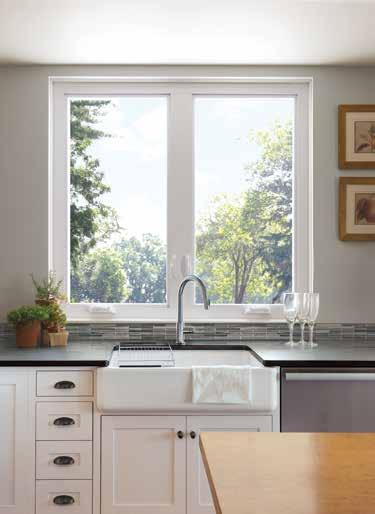 CASEMENT & AWNING WINDOWS 70 Casement for Replacement & Remodel/New Construction Casement windows are hinged on the side and open outward to the left or right, allowing for full top to bottom venting.