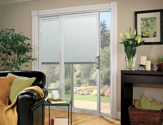 70 SERIES GLIDING PATIO DOORS 70 Series Gliding Patio Door with Built-In Blinds 70 Gliding Patio Door Premium quality vinyl with an enhanced design. Low-maintenance vinyl never needs painting.