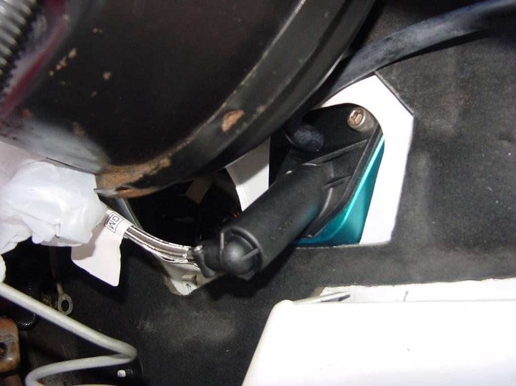Figure 13 - Clutch master cylinder installed 48. Inside the car, connect the clutch master actuator rod to the clutch pedal and retain with an E Clip. 49.