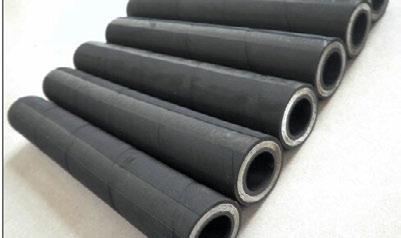 Tube: An Inner tube of oil resistant synthetic rubber compounds. Reinforcement: Multiple spiral piles of heavy steel wire wrapped in alternating directions.