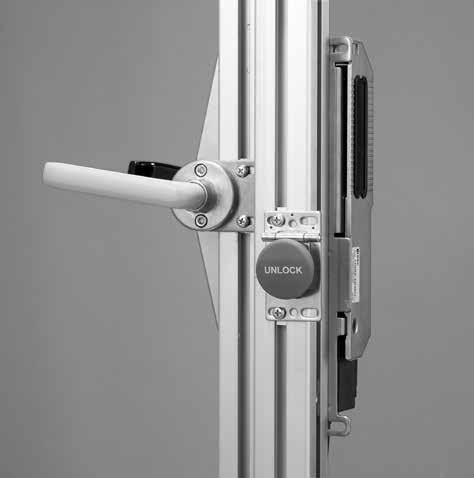 HS5 Series Door Handle Easy and secure operation. Rattling doors can be locked smoothly and securely. A door can be locked with an actuator by pushing and turning the handle.