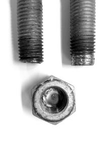 THREAD DAMAGE AND GALLING Galling can cause permanent damage to bolt and nut threads.