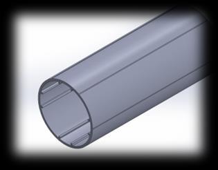 625 UNIVERSAL ANODIZED ALUMINUM 1 5/8 TUBING (16 FT) with 2 INTERNALGROOVES Inside Diameter 37.