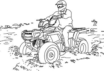 Operation Driving Through Water Your ATV can safely operate through shallow water. The recommended maximum depth for your ATV is below the bottom of the footrests.