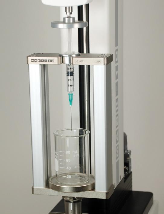 1] Syringe compression fixture Designed to test compression force of a syringe plunger, as per ISO 7886-1 and other