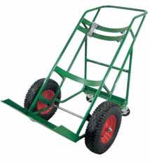 Equipped with a stationary rear assembly, double reinforced all-welded steel frame, (2) sets of zinc plated safety chain and (2) large locking swivel rear casters that are removable for repair,