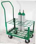 6406 is a rugged heavy-duty cylinder delivery cart designed to hold up to 40 D or E size cylinders while in transport or storage.